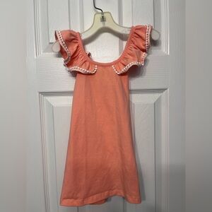 Girls Cynthia Rowley Coral Ruffle Sleeve Dress
